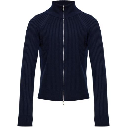 MARANT cardigan a coste con zip - blu