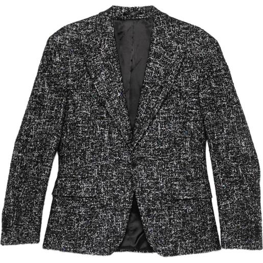 Karl Lagerfeld blazer in tweed con glitter - nero