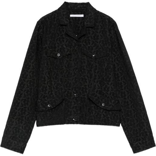 Cecilie Bahnsen giacca clover a fiori jacquard - nero