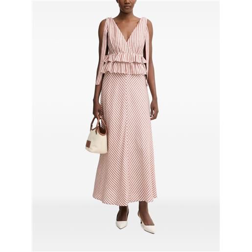 Pedro Del Hierro abito lungo a righe - rosa