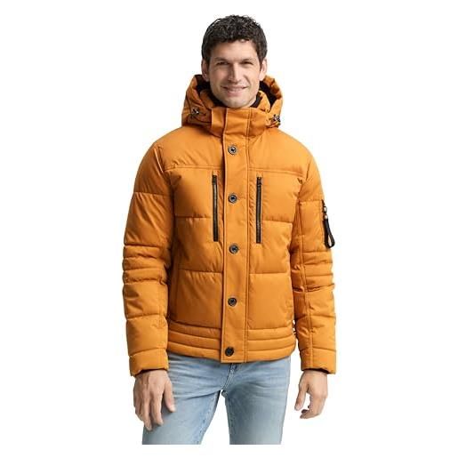 TOM TAILOR giacca buffer da uomo 1046971 con cappuccio rimovibile, 10821 - burro peanut brown, m