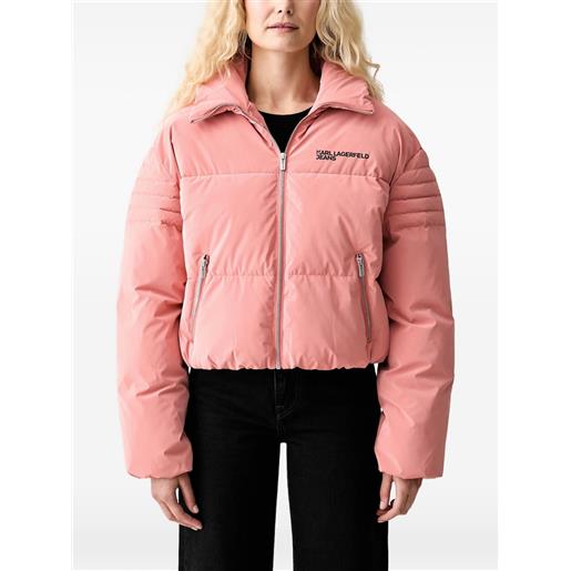 Karl Lagerfeld Jeans piumino con logo - rosa