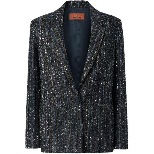 Missoni giacca a righe con paillettes - blu