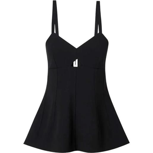 Jil Sander top svasato con cut-out - nero
