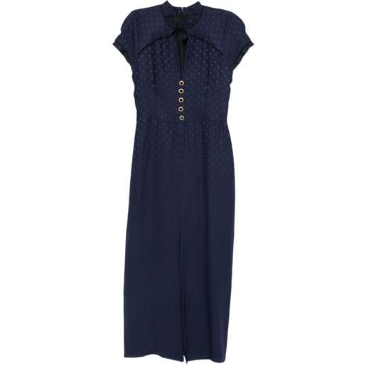 Alessandra Rich abito midi con stampa - blu