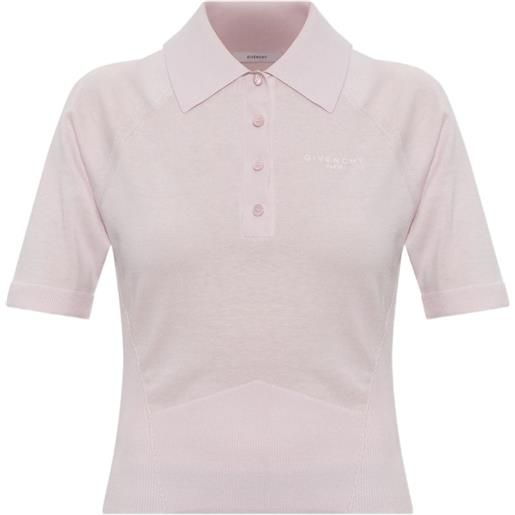 Givenchy logo-print cropped polo shirt - rosa
