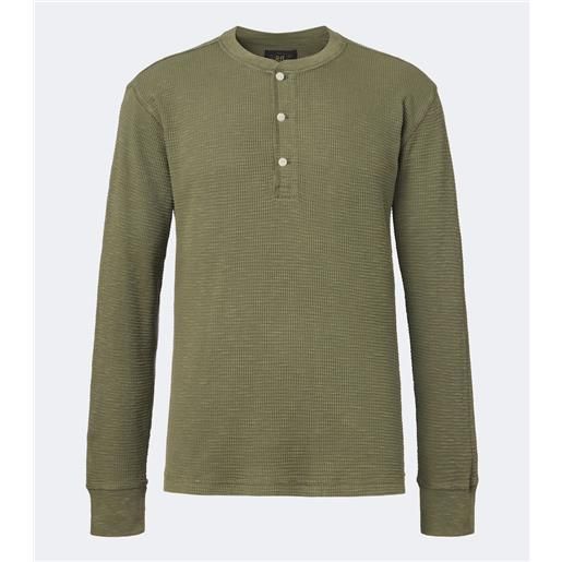 RRL maglia henley in cotone a nido d'ape