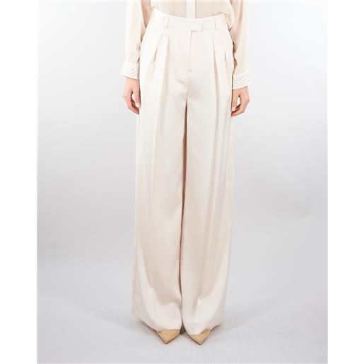 SIMONA CORSELLINI pantalone burro in satin con doppia pences