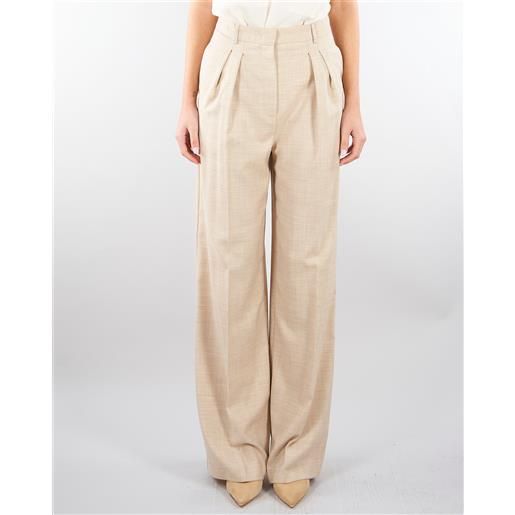 SIMONA CORSELLINI pantalone beige in tramato light