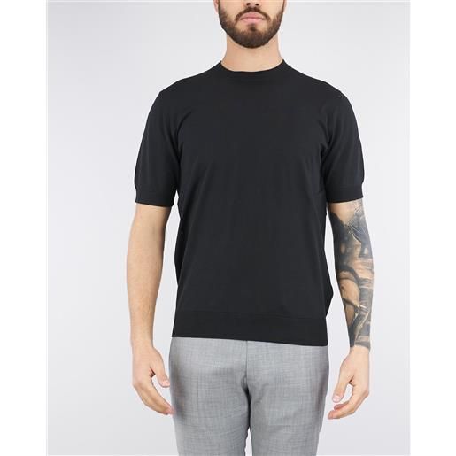 PAOLO PECORA maglia nero in cotone extrafine