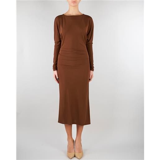 MAX MARA STUDIO abito tabacco in jersey