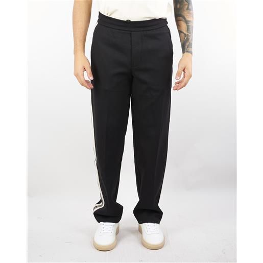 EMPORIO ARMANI pantaloni nero in tuta con bande a contrasto