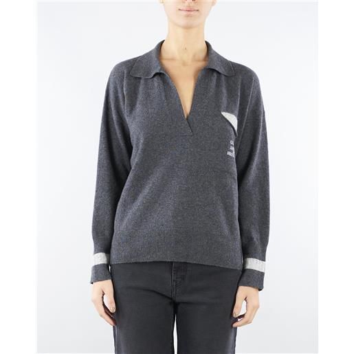 ERMANNO BY ERMANNO SCERVINO maglia a polo antracite con logo