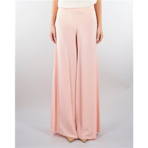 SIMONA CORSELLINI pantalone rosa in cady wide leg