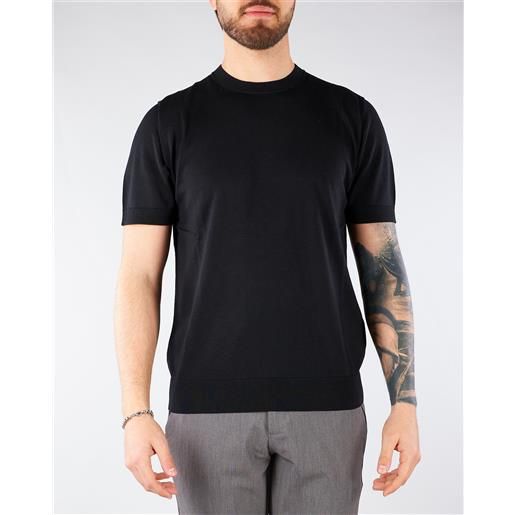 PAOLO PECORA maglia nero in pura seta e cotone