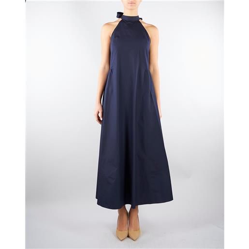 PENNY BLACK abito blu halterneck in popeline