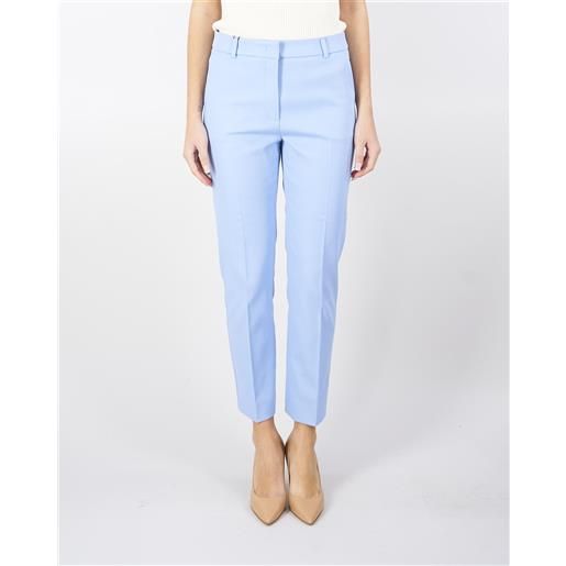 WEEKEND MAX MARA pantalone azzurro a sigaretta in cotone stretch