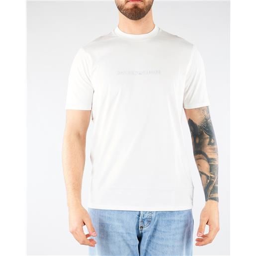 EMPORIO ARMANI t-shirt bianco in jersey pima con logo