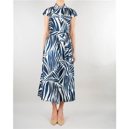 PENNY BLACK chemisier blu-bianco midi in popeline