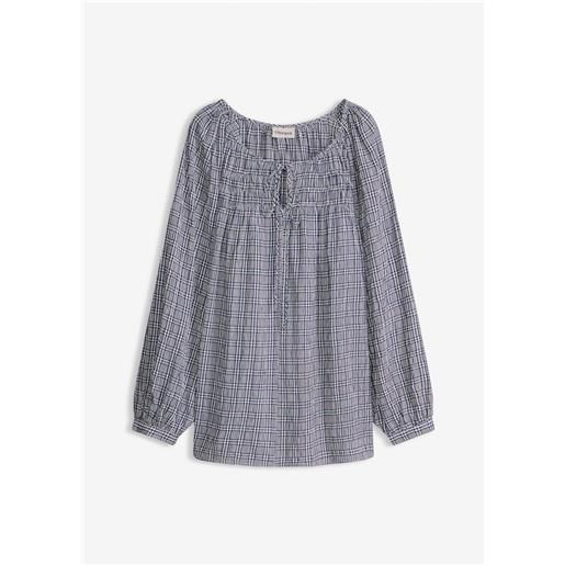 bonprix blusa a quadretti in seersucker-bianco