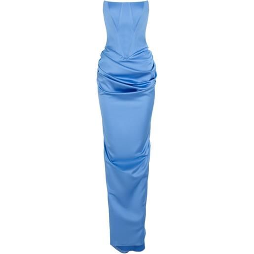 V:PM ATELIER abito flavia con ruches - blu