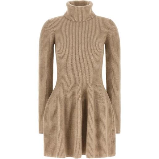 Magda Butrym abito corto in cashmere a coste - toni neutri