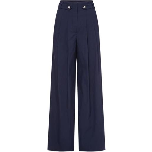 Veronica Beard pantaloni a gamba ampia con pieghe - blu