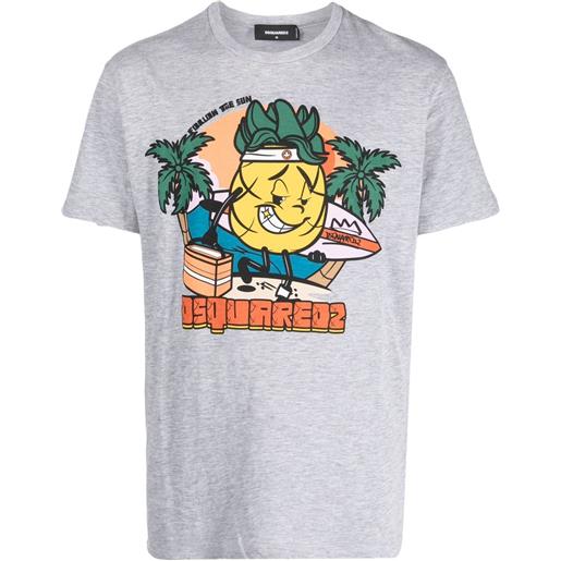 DSQUARED2 t-shirt con stampa - grigio