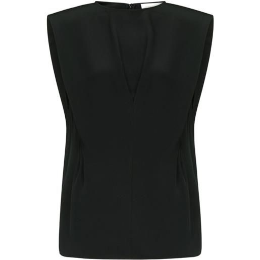 LouLou de Saison blusa cory con spalle strutturate - nero