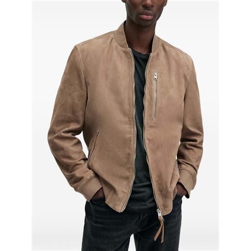 AllSaints bomber con zip - marrone