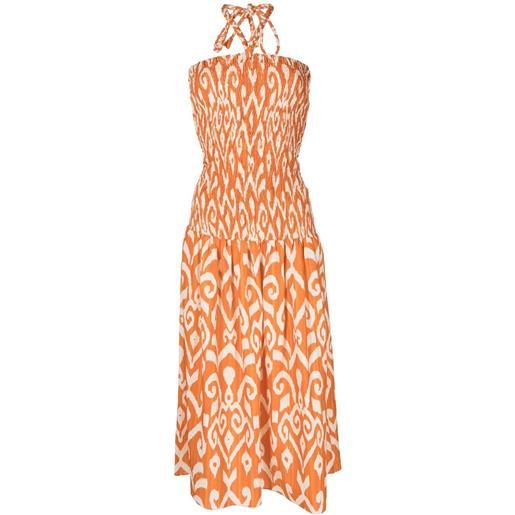Bambah abito midi linden con scollo all'americana - arancione