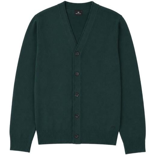 PS Paul Smith cardigan in lana merino con scollo a v - verde