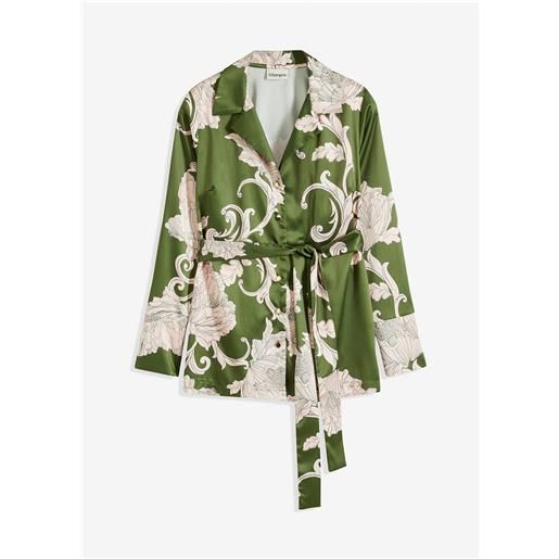 bonprix blusa in satin fluente-verde