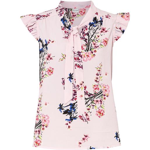 bonprix blusa con fiocco e maniche ad aletta-rosa