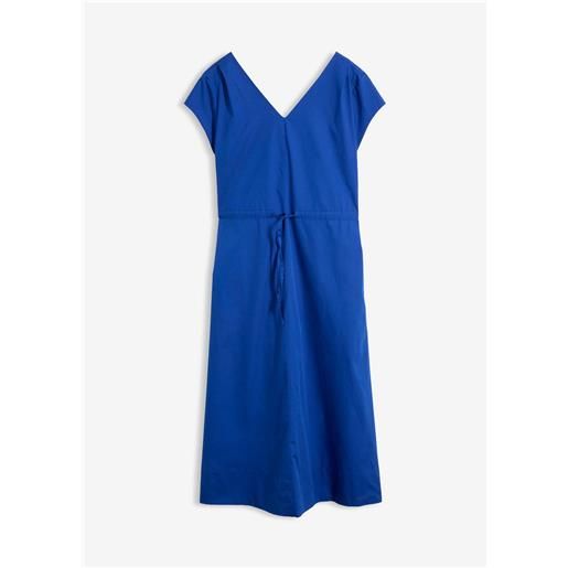 bonprix abito in popeline di cotone con coulisse regolabile-blu