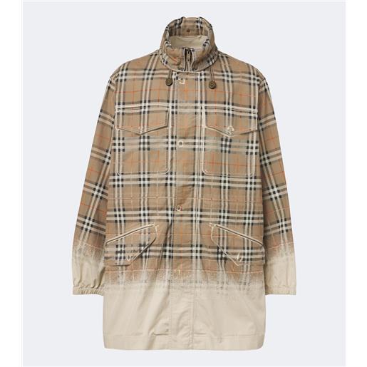 Burberry parka Burberry check in gabardine di cotone