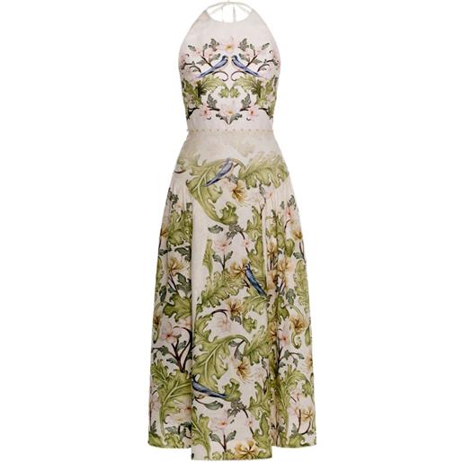 Agua By Agua Bendita abito midi balsa anhelo con scollo all'americana - verde