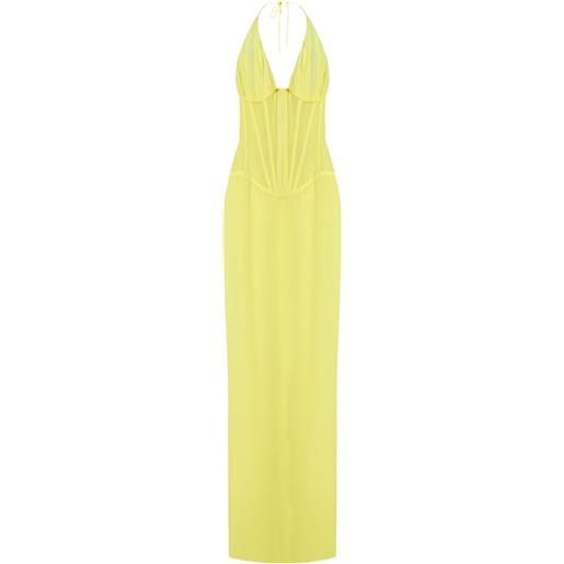 Mônot abito lungo con scollo all'americana - giallo