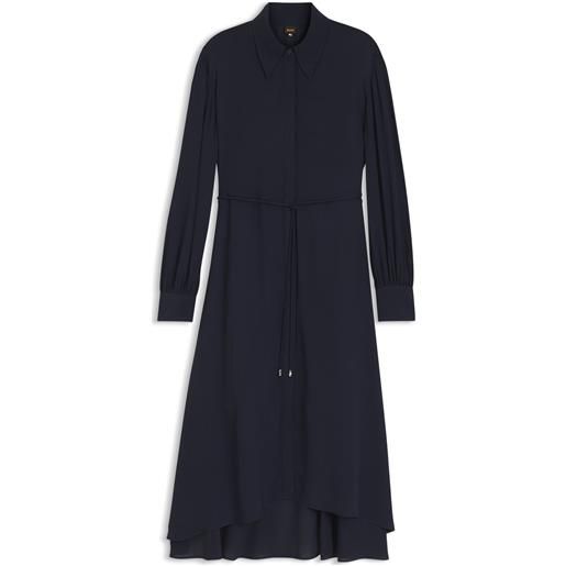 BOSS abito camicia in crêpe de chine, blu scuro