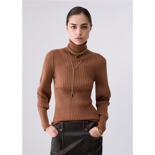 Liu jo dolcevita con maniche balloon, beige