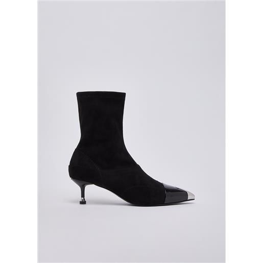 Liu jo stivaletti con puntale metallico, nero