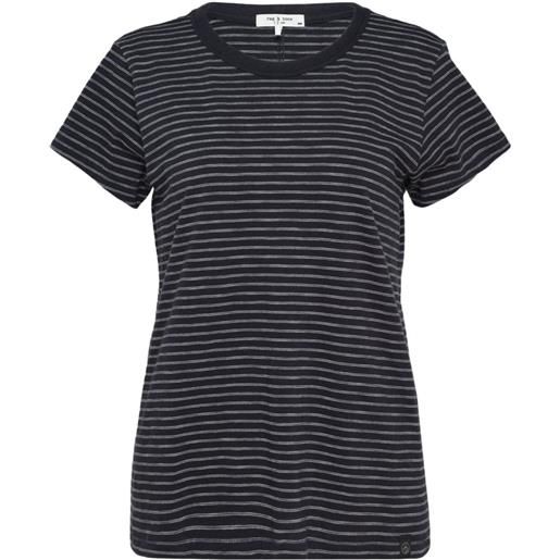 rag & bone t-shirt slub a righe - nero