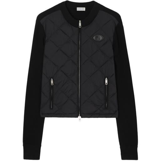 Burberry giacca trapuntata in nylon e lana - nero