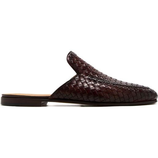 Magnanni mules in pelle con design intrecciato - marrone