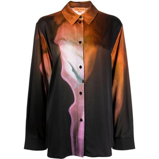 Stine Goya camicia sophia con motivo astratto - marrone
