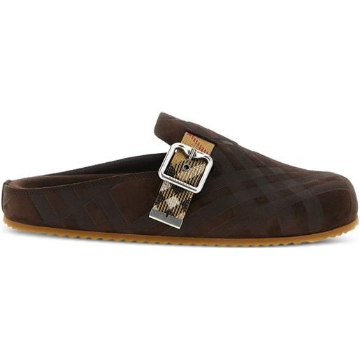 Burberry mules urchin con motivo check - marrone