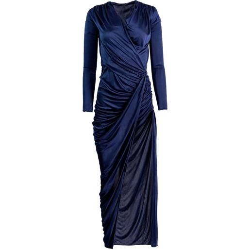 Atlein abito lungo con ruches - blu