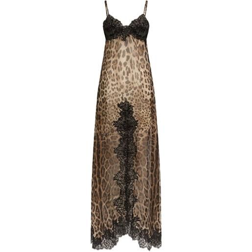 Dolce & Gabbana abito stile sottoveste in chiffon con stampa - toni neutri
