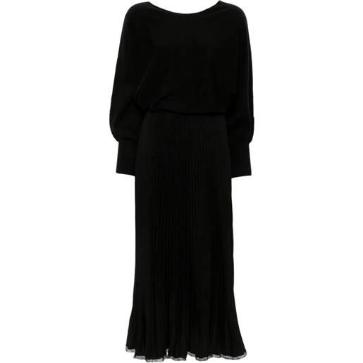 Twin Set knit and pleated crêpe dress