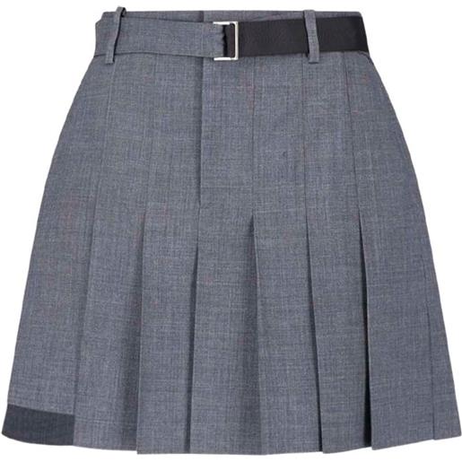 sacai shorts con pieghe - grigio
